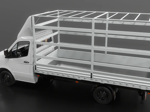 Modern Curtain Tautliner Van 3D Model