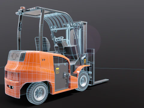 Carrello elevatore elettrico moderno Modello 3D
