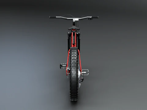 Moderna Fatbike MTB elettrica rossa Modello 3D