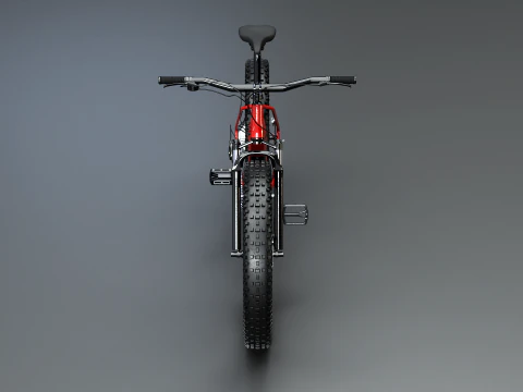 Moderna Fatbike MTB elettrica rossa Modello 3D