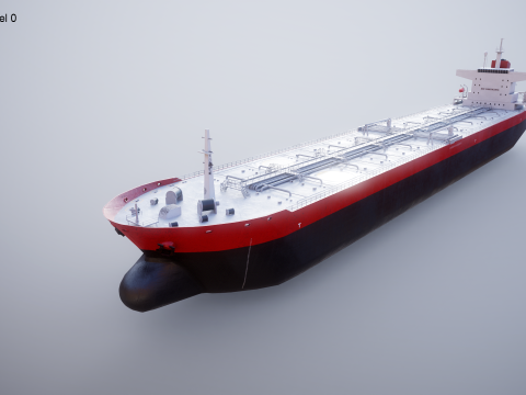 현대 유조선 선박 3D 모델