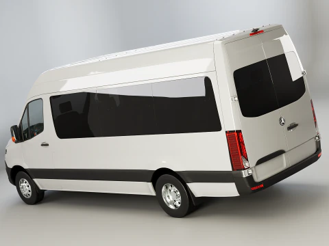 Modern Shuttle Bus 3D Model