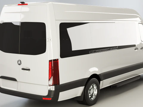 Modern Shuttle Bus 3D Model
