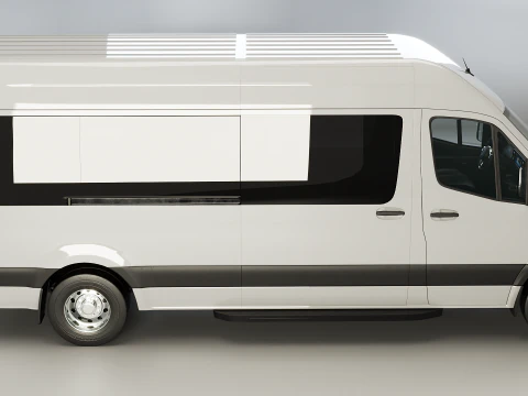 Modern Shuttle Bus 3D Model