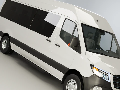 Modern Shuttle Bus 3D Model