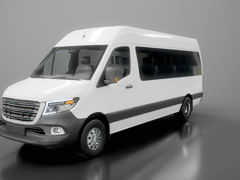 Modern Shuttle Bus 3D Model