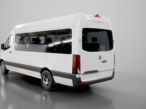 आधुनिक शटल बस 3D मॉडल