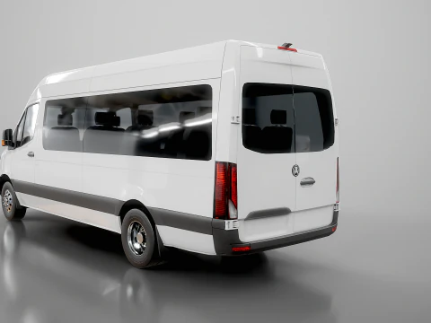 Modern Shuttle Bus 3D Model