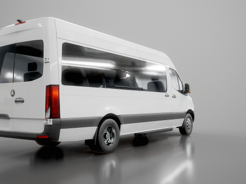 आधुनिक शटल बस 3D मॉडल