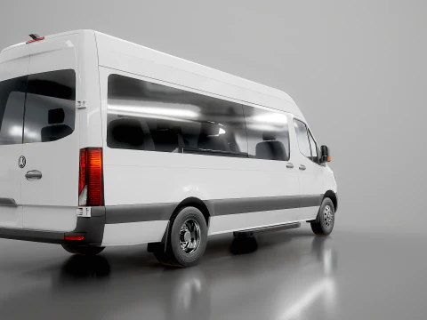 Modern Shuttle Bus 3D Model