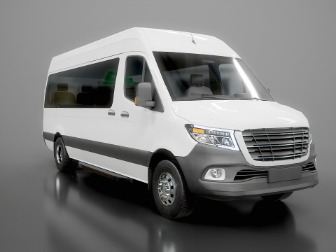 आधुनिक शटल बस 3D मॉडल