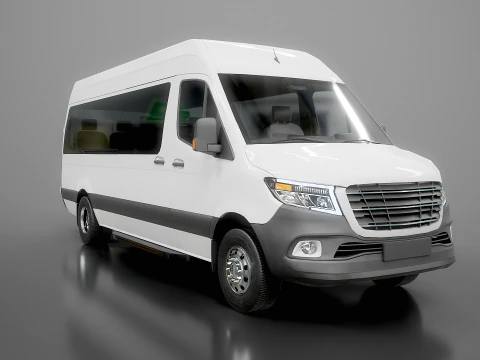 Modern Shuttle Bus 3D Model