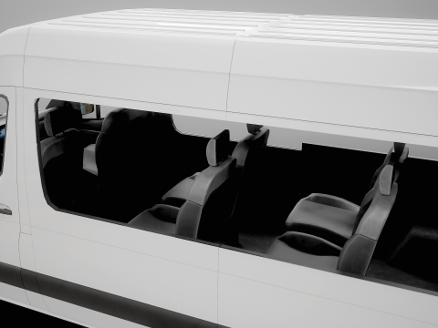 आधुनिक शटल बस 3D मॉडल