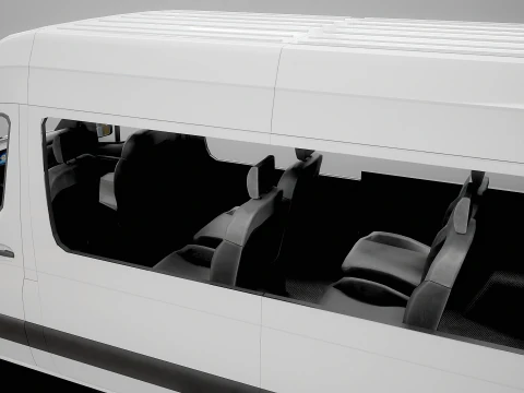 Modern Shuttle Bus 3D Model