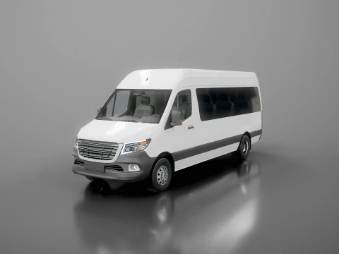 Modern Shuttle Bus 3D Model