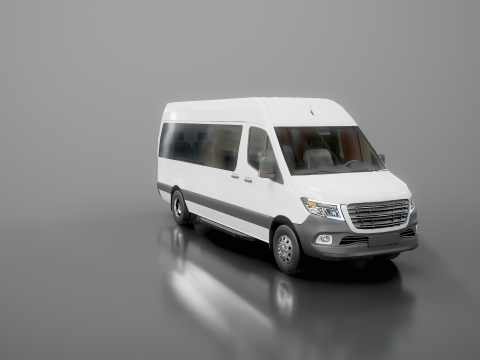 आधुनिक शटल बस 3D मॉडल