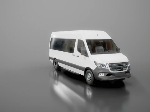 Modern Shuttle Bus 3D Model