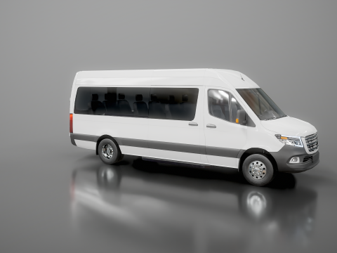 आधुनिक शटल बस 3D मॉडल