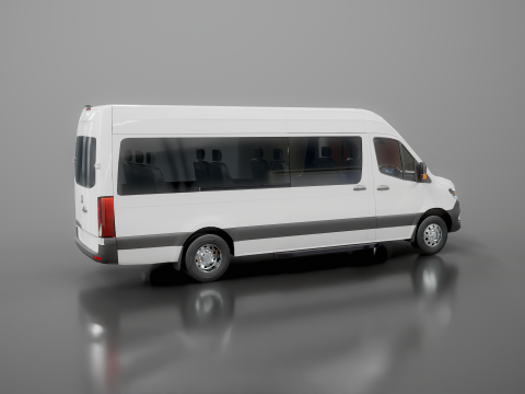 आधुनिक शटल बस 3D मॉडल