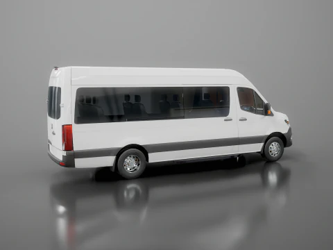 Modern Shuttle Bus 3D Model