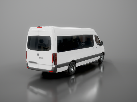 आधुनिक शटल बस 3D मॉडल