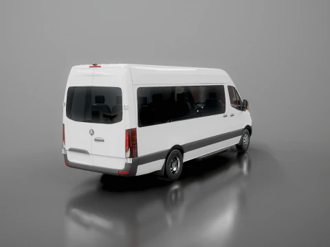 Modern Shuttle Bus 3D Model