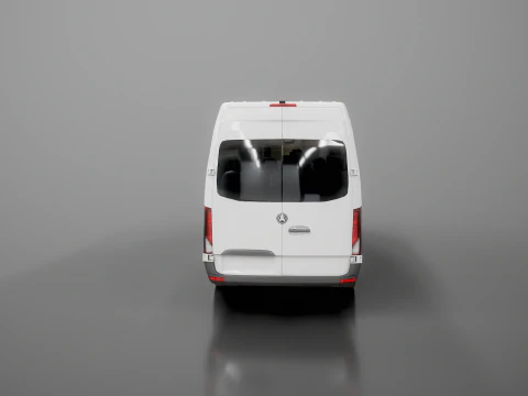 Modern Shuttle Bus 3D Model