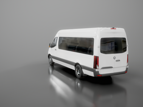 आधुनिक शटल बस 3D मॉडल