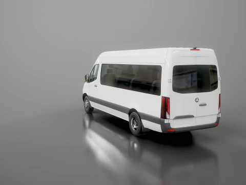 Modern Shuttle Bus 3D Model