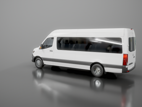 आधुनिक शटल बस 3D मॉडल