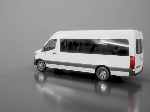 Modern Shuttle Bus 3D Model