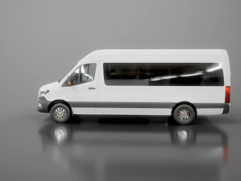 Modern Shuttle Bus 3D Model