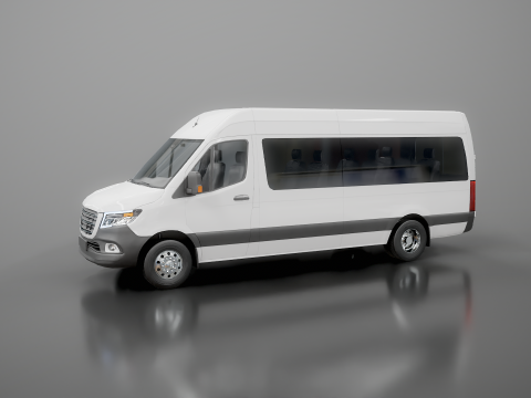 आधुनिक शटल बस 3D मॉडल