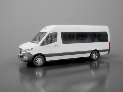 Modern Shuttle Bus 3D Model