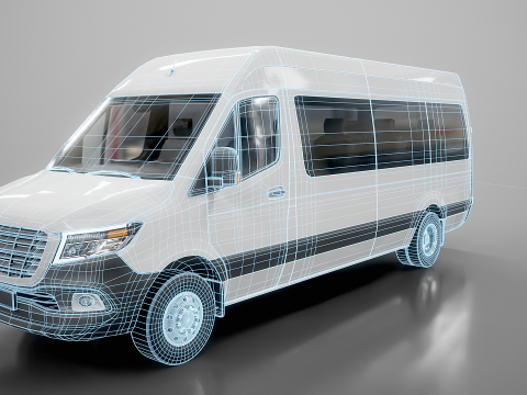 आधुनिक शटल बस 3D मॉडल