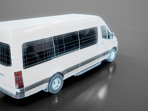 आधुनिक शटल बस 3D मॉडल