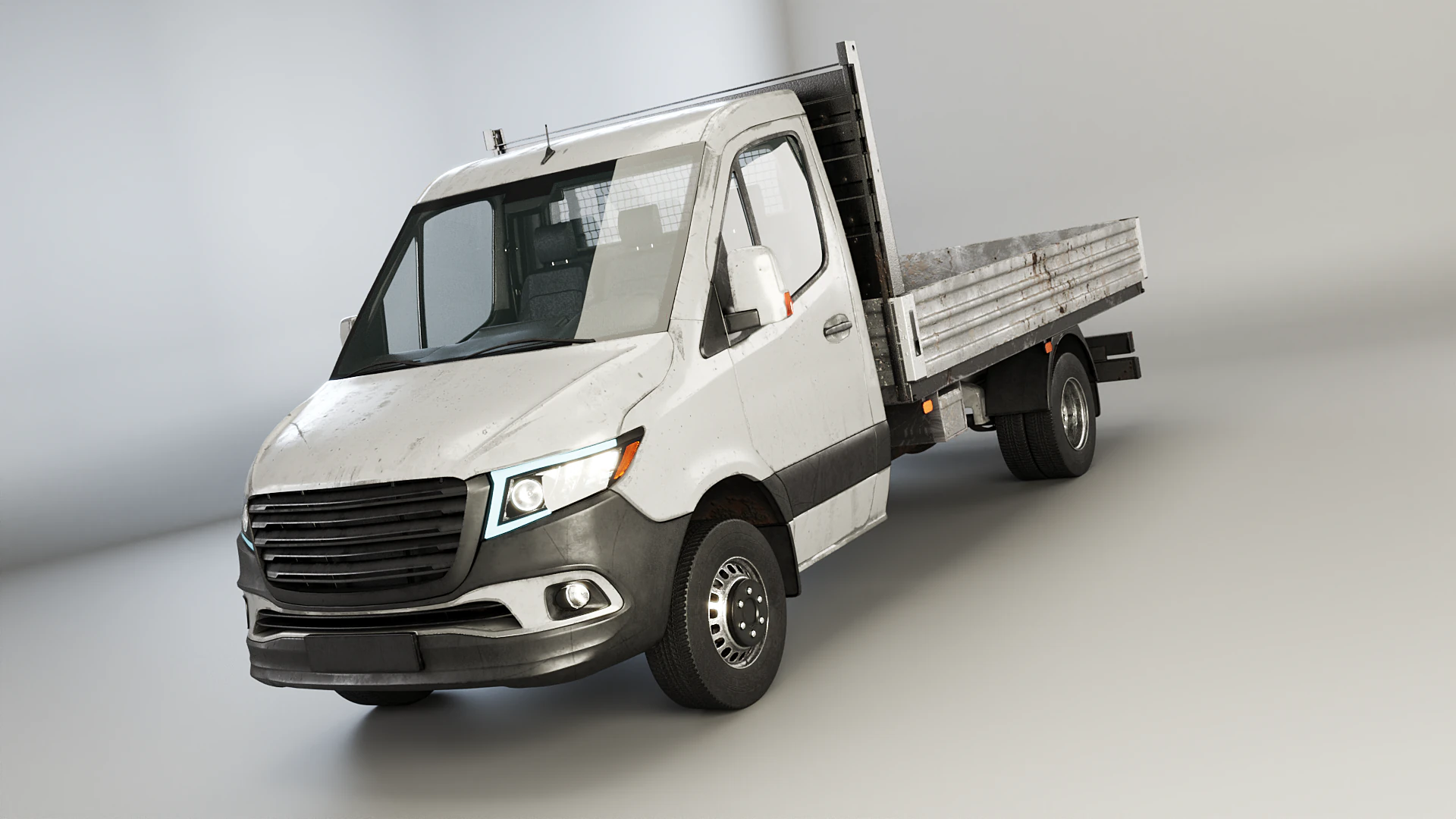Modern Utility Pickup Truck Usage Wear 3D Model .c4d .max .obj .3ds .fbx .stl .blend 