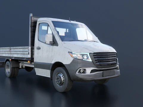 Modern Utility Pickup Truck Usage Wear 3D Model