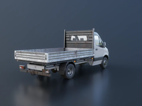 Modern Utility Pickup Truck Usage Wear 3D Model