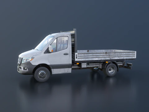 Modern Utility Pickup Truck Usage Wear 3D Model