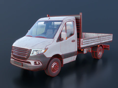 Modern Utility Pickup Truck Usage Wear 3D Model
