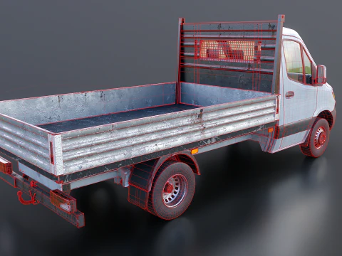 Modern Utility Pickup Truck Usage Wear 3D Model