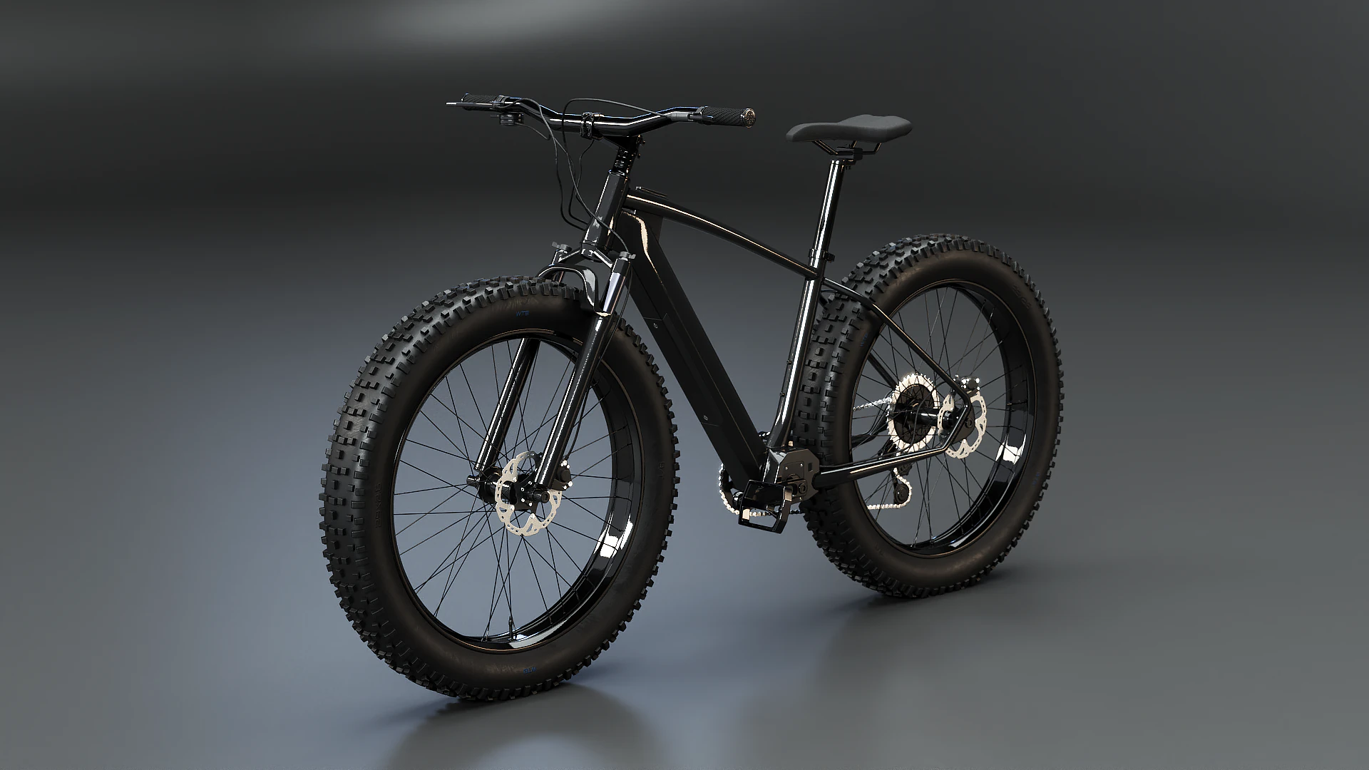 Moderna Fatbike MTB elettrica Modello 3D .c4d .max .obj .3ds .fbx .stl .blend