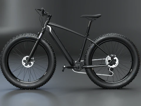 Moderna Fatbike MTB elettrica Modello 3D