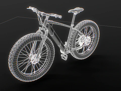 Moderna Fatbike MTB elettrica Modello 3D