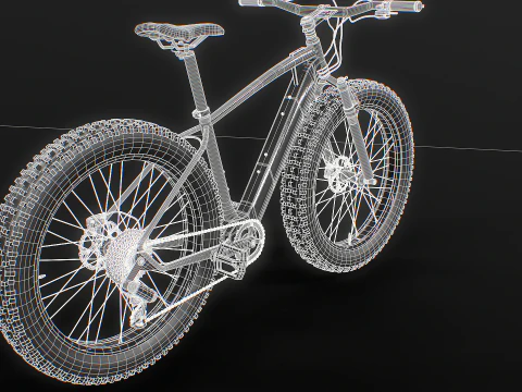 Moderna Fatbike MTB elettrica Modello 3D