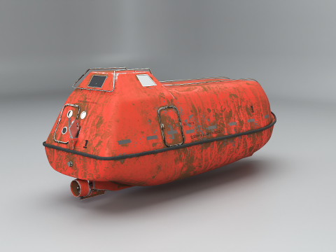 오래된 구명정 해양 구조 선박 모델 3D 모델