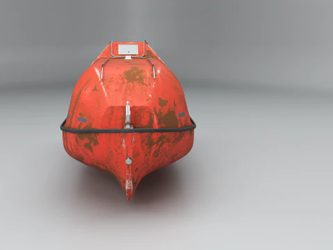 Old Aged Lifeboat Marine Rescue Vessel model 3D Model