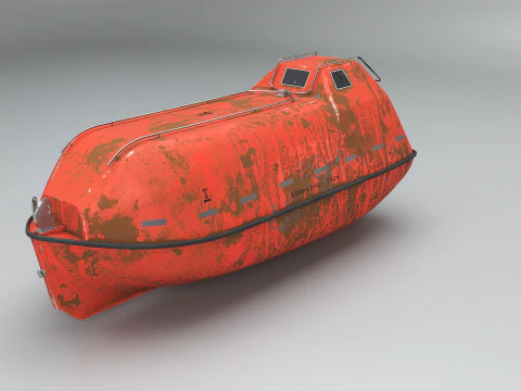 Old Aged Lifeboat Marine Rescue Vessel model 3D Model