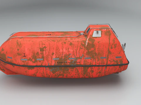 Old Aged Lifeboat Marine Rescue Vessel model 3D Model